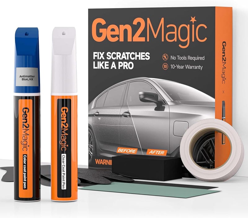 Gen2Magic Antimatter Blue Touch Up Paint Pen Kit for Ford [Clear Coat Included], HX Color Match, Easy Scratch Repair for Ford F-150 Expedition Escape Explorer Mustang Ranger Edge Transit Bronco Fusion - Image 1
